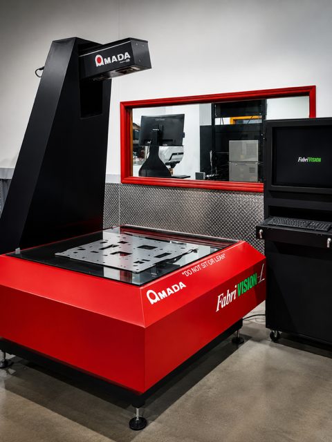 Amada FabriVISION automated optical inspection system in the MJM Manufacturing quality department, Miami Gardens FL