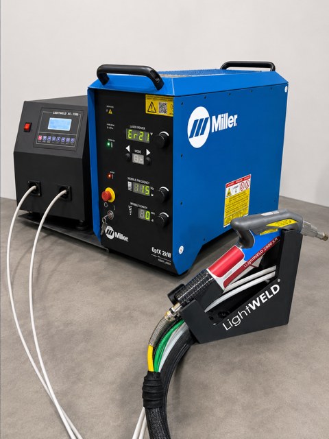 LightWELD handheld fiber laser welding system with wire feeder at MJM Manufacturing
