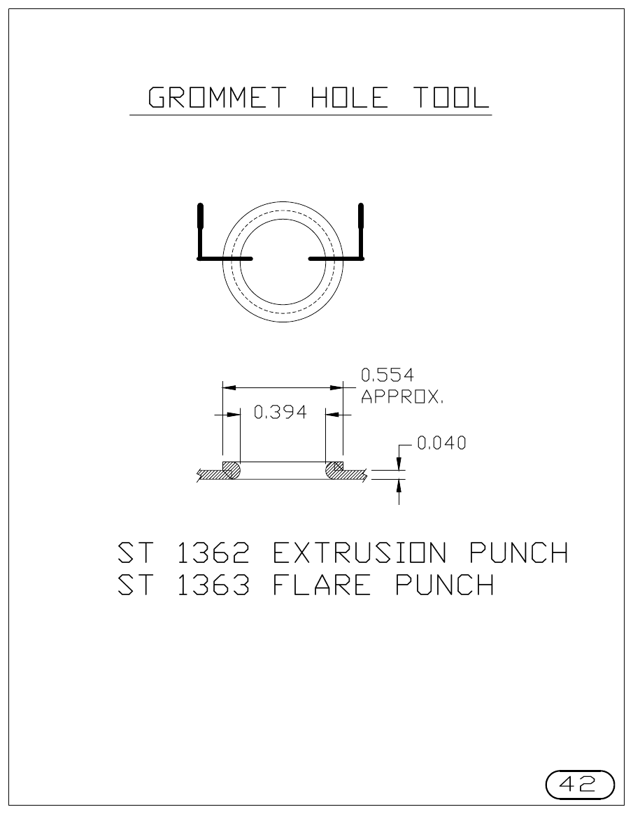 MJM Rollover and Grommet turret punch tool drawings with dimensions, station and clearance